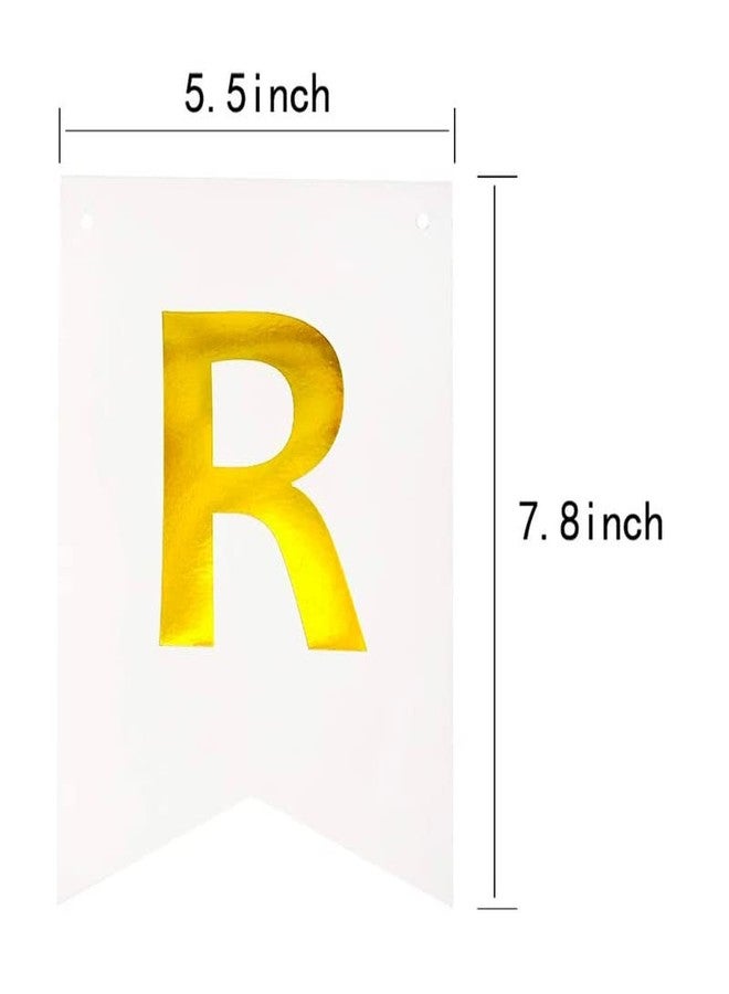 Happy Space - Baby White Happy Birthday Banner with Foil Gold Letters, Happy Birthday Bunting Banner for Party Decorations (White) - Image 4